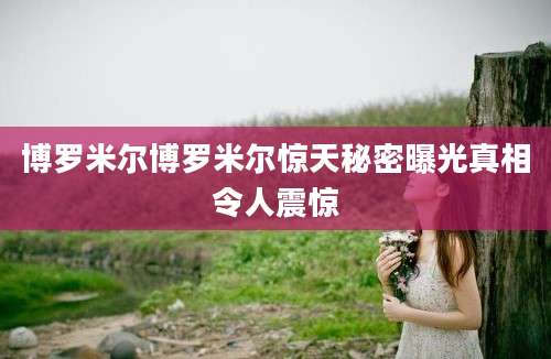 博罗米尔博罗米尔惊天秘密曝光真相令人震惊