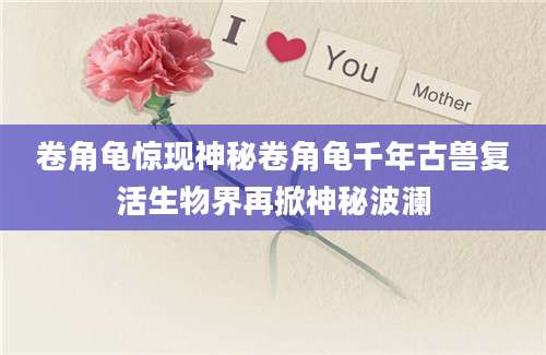 卷角龟惊现神秘卷角龟千年古兽复活生物界再掀神秘波澜