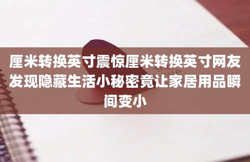 厘米转换英寸震惊厘米转换英寸网友发现隐藏生活小秘密竟让家居用品瞬间变小