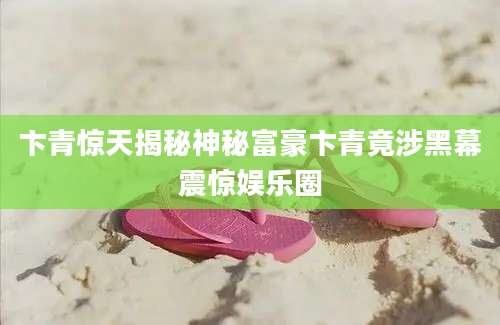 卞青惊天揭秘神秘富豪卞青竟涉黑幕震惊娱乐圈