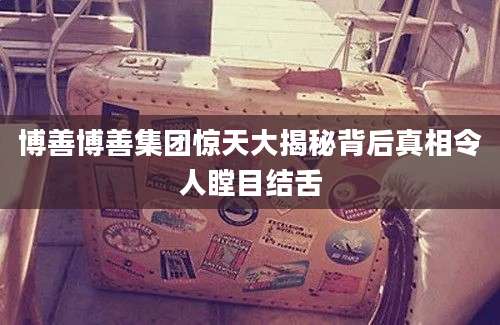 博善博善集团惊天大揭秘背后真相令人瞠目结舌