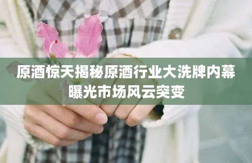 原酒惊天揭秘原酒行业大洗牌内幕曝光市场风云突变