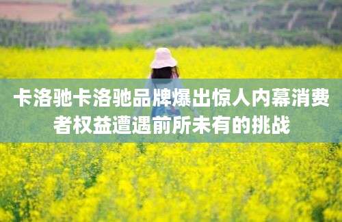 卡洛驰卡洛驰品牌爆出惊人内幕消费者权益遭遇前所未有的挑战