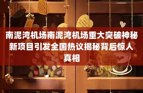 南泥湾机场南泥湾机场重大突破神秘新项目引发全国热议揭秘背后惊人真相