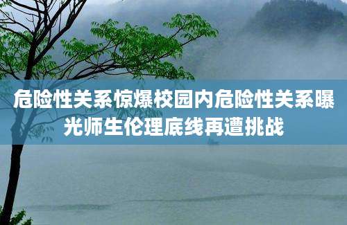 危险性关系惊爆校园内危险性关系曝光师生伦理底线再遭挑战