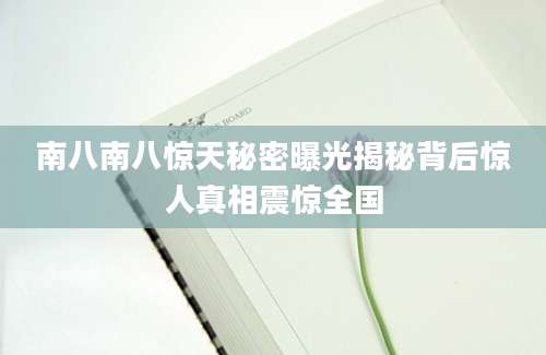 南八南八惊天秘密曝光揭秘背后惊人真相震惊全国