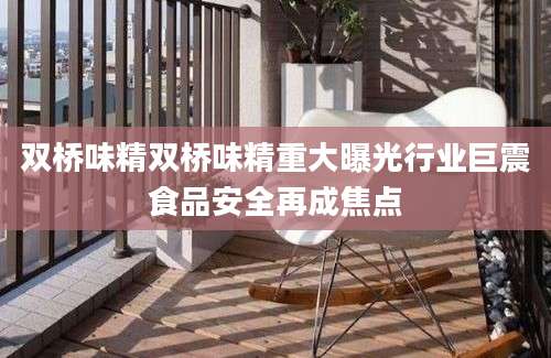 双桥味精双桥味精重大曝光行业巨震食品安全再成焦点
