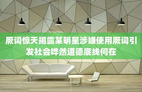 厥词惊天揭露某明星涉嫌使用厥词引发社会哗然道德底线何在