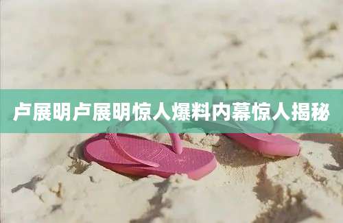 卢展明卢展明惊人爆料内幕惊人揭秘
