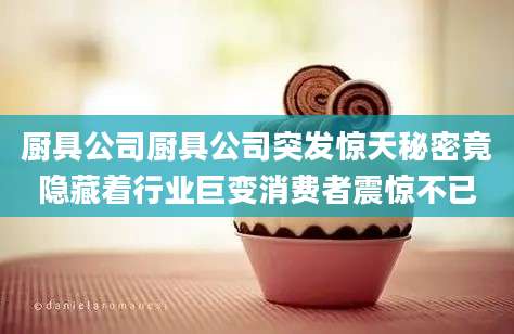 厨具公司厨具公司突发惊天秘密竟隐藏着行业巨变消费者震惊不已