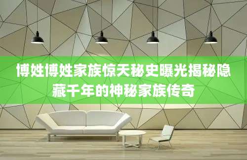 博姓博姓家族惊天秘史曝光揭秘隐藏千年的神秘家族传奇