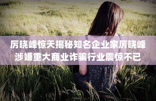 厉晓峰惊天揭秘知名企业家厉晓峰涉嫌重大商业诈骗行业震惊不已