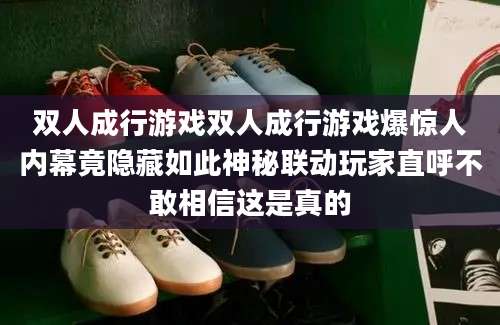 双人成行游戏双人成行游戏爆惊人内幕竟隐藏如此神秘联动玩家直呼不敢相信这是真的