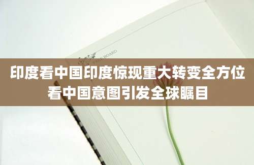印度看中国印度惊现重大转变全方位看中国意图引发全球瞩目