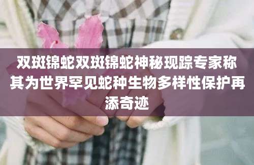 双斑锦蛇双斑锦蛇神秘现踪专家称其为世界罕见蛇种生物多样性保护再添奇迹