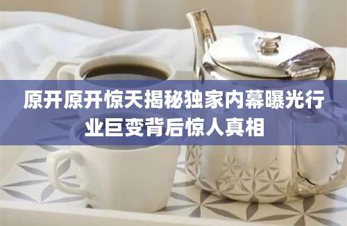 原开原开惊天揭秘独家内幕曝光行业巨变背后惊人真相