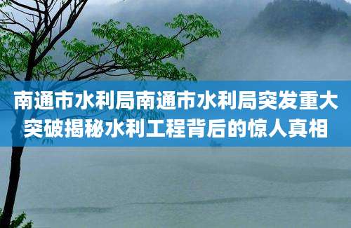 南通市水利局南通市水利局突发重大突破揭秘水利工程背后的惊人真相