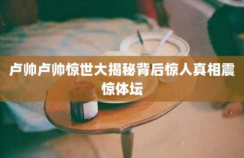 卢帅卢帅惊世大揭秘背后惊人真相震惊体坛