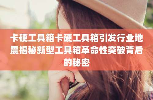 卡硬工具箱卡硬工具箱引发行业地震揭秘新型工具箱革命性突破背后的秘密