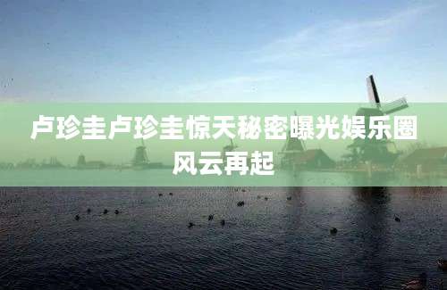 卢珍圭卢珍圭惊天秘密曝光娱乐圈风云再起