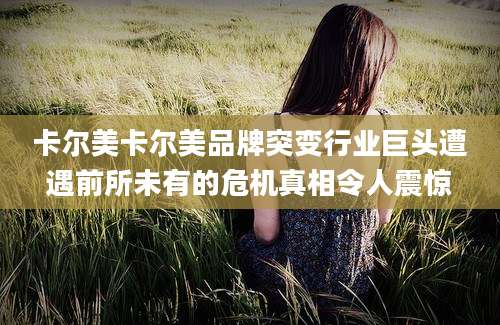 卡尔美卡尔美品牌突变行业巨头遭遇前所未有的危机真相令人震惊