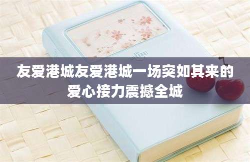 友爱港城友爱港城一场突如其来的爱心接力震撼全城