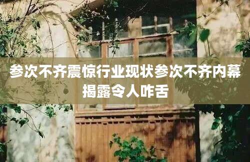 参次不齐震惊行业现状参次不齐内幕揭露令人咋舌