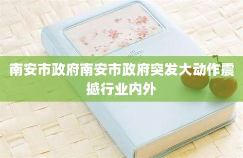 南安市政府南安市政府突发大动作震撼行业内外
