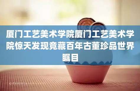 厦门工艺美术学院厦门工艺美术学院惊天发现竟藏百年古董珍品世界瞩目