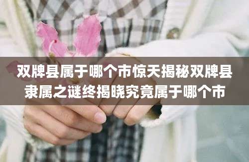 双牌县属于哪个市惊天揭秘双牌县隶属之谜终揭晓究竟属于哪个市