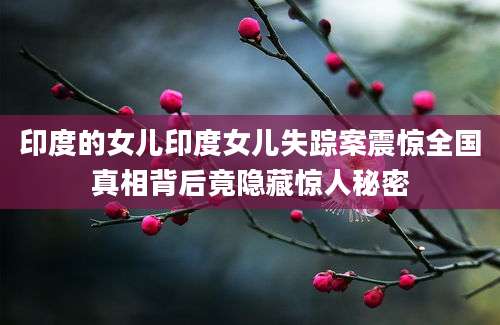 印度的女儿印度女儿失踪案震惊全国真相背后竟隐藏惊人秘密