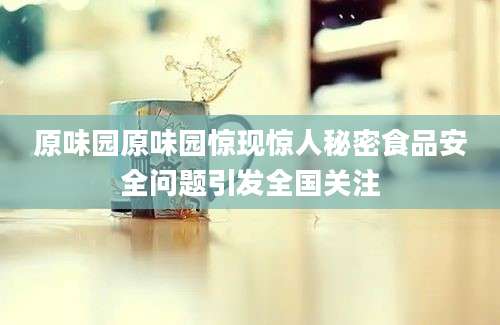 原味园原味园惊现惊人秘密食品安全问题引发全国关注