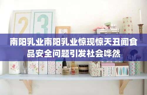 南阳乳业南阳乳业惊现惊天丑闻食品安全问题引发社会哗然