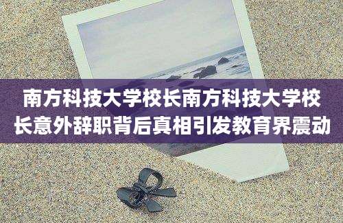 南方科技大学校长南方科技大学校长意外辞职背后真相引发教育界震动
