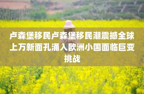卢森堡移民卢森堡移民潮震撼全球上万新面孔涌入欧洲小国面临巨变挑战