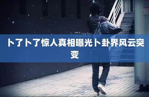 卜了卜了惊人真相曝光卜卦界风云突变