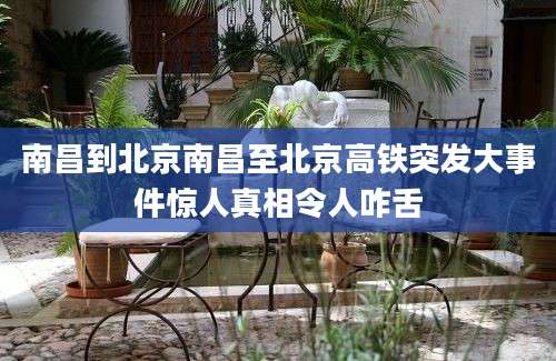 南昌到北京南昌至北京高铁突发大事件惊人真相令人咋舌