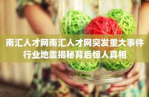 南汇人才网南汇人才网突发重大事件行业地震揭秘背后惊人真相
