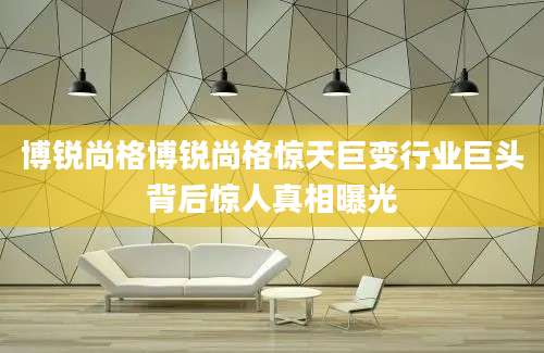 博锐尚格博锐尚格惊天巨变行业巨头背后惊人真相曝光