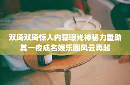 双琦双琦惊人内幕曝光神秘力量助其一夜成名娱乐圈风云再起