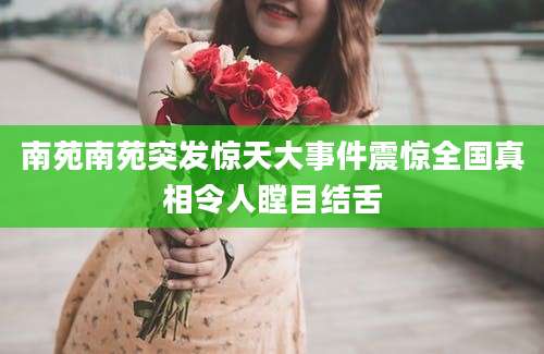 南苑南苑突发惊天大事件震惊全国真相令人瞠目结舌