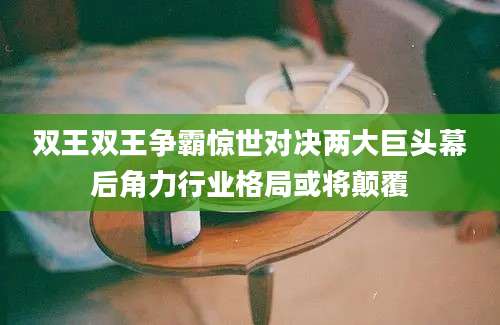 双王双王争霸惊世对决两大巨头幕后角力行业格局或将颠覆