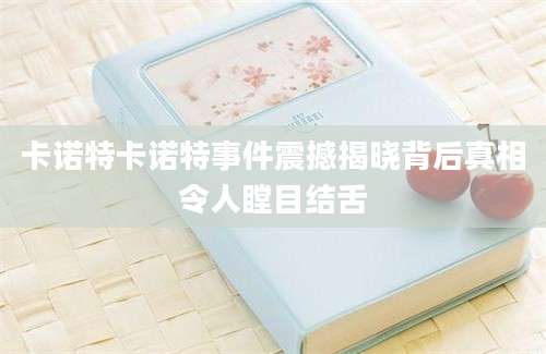 卡诺特卡诺特事件震撼揭晓背后真相令人瞠目结舌