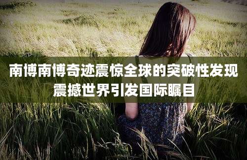 南博南博奇迹震惊全球的突破性发现震撼世界引发国际瞩目